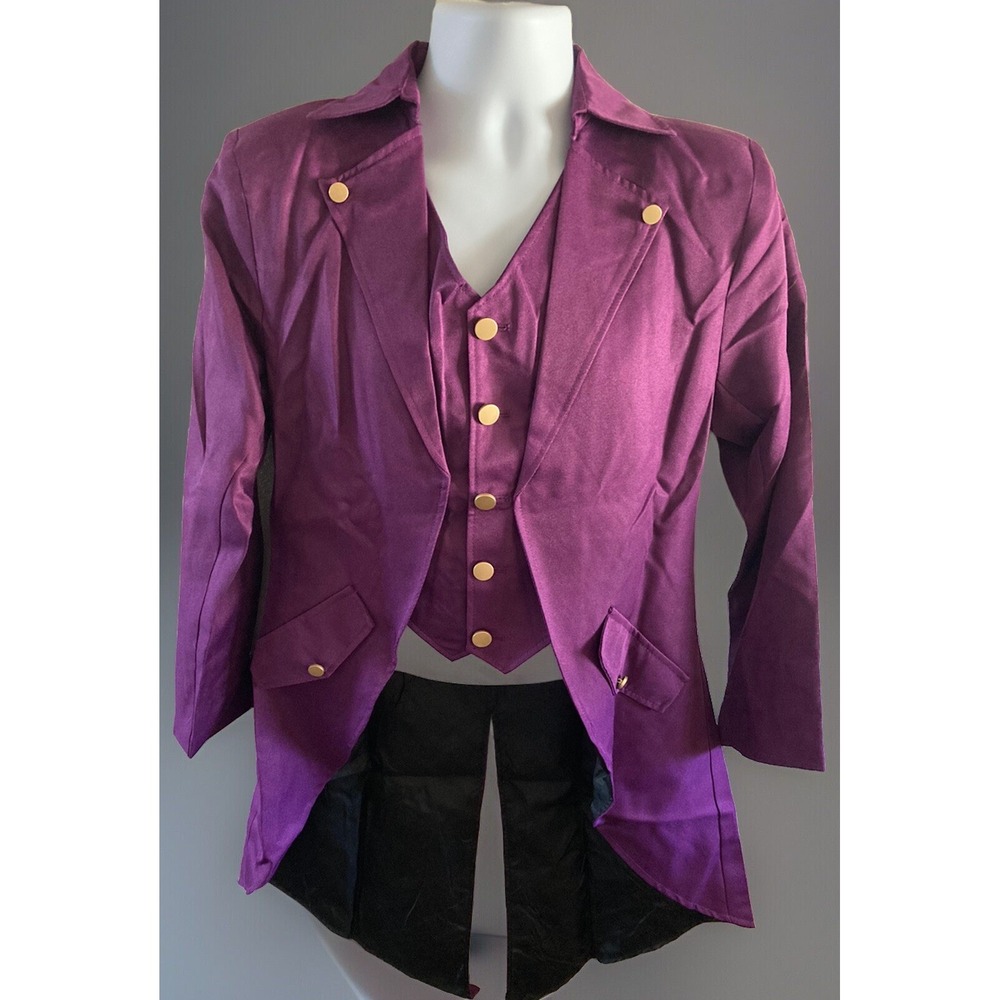 Men Purple Jacket Tailcoat Size S Gothic Renaissance Steampunk Victorian Costume